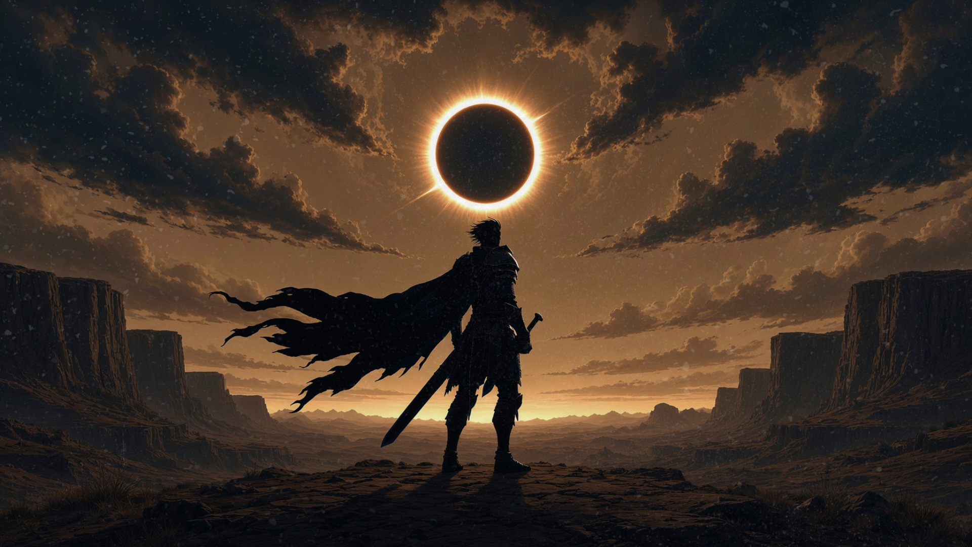 Warrior before an eclipse